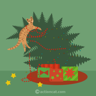 cat in christmas tree v1